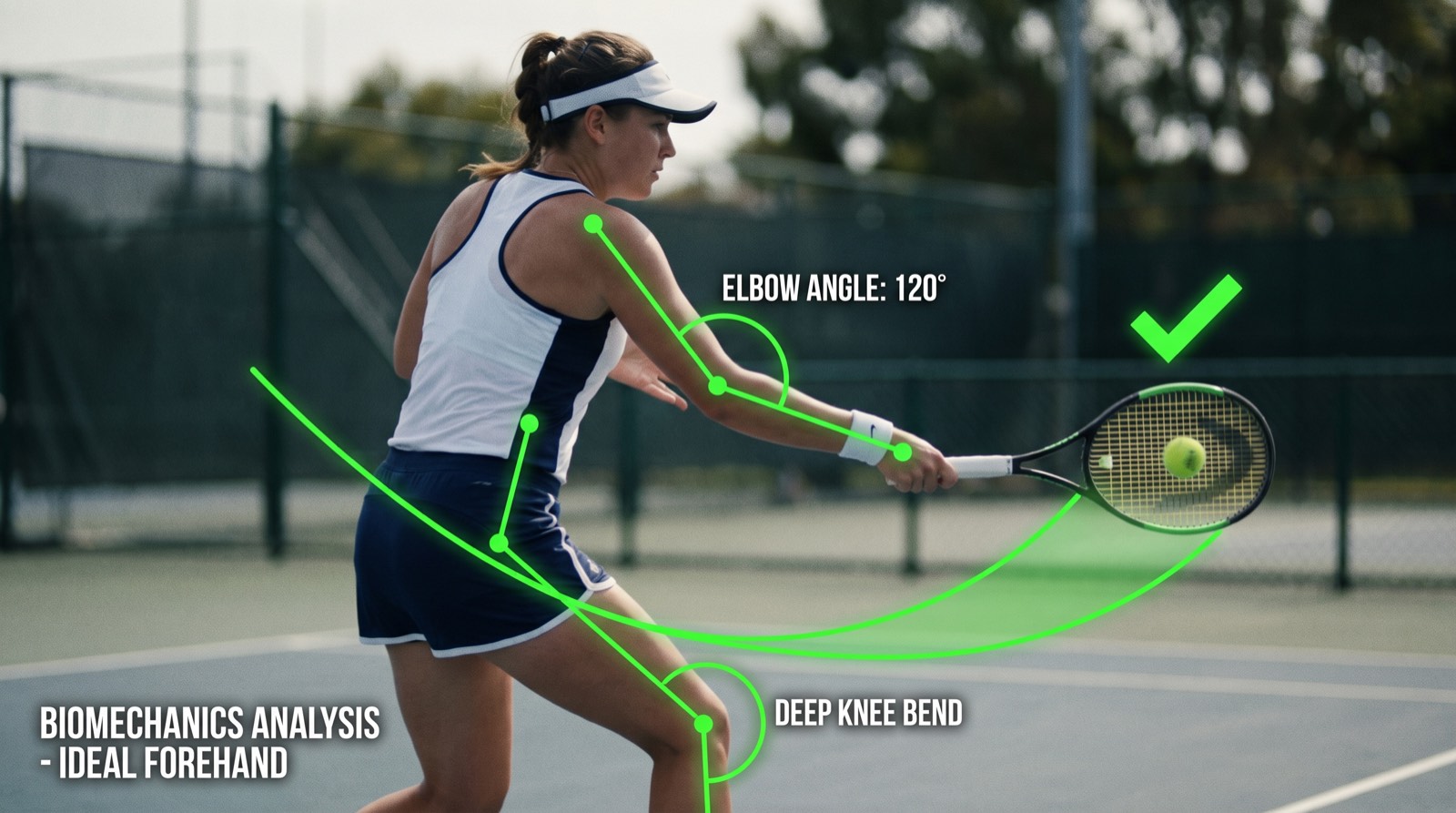 Movement analysis — ideal technique: correct elbow angle and deep knee bend